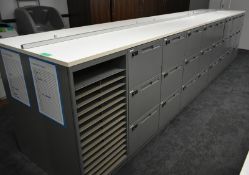 48 x personnel storage lockers, L 4400mm x W 950mm x H 1050mm, bring necessary tools to di