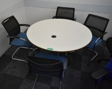 Meeting table, W 1200mm x H 750mm, accompanied by 4 chairs