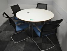 Meeting table, W 1200mm x H 750mm, accompanied by 4 chairs