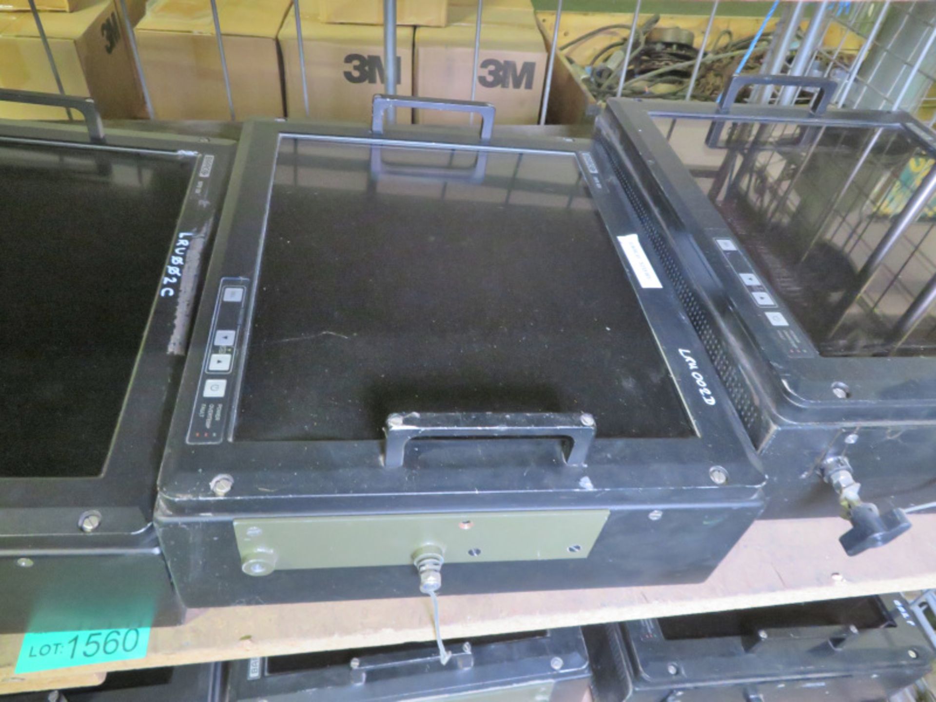 9x Barco monitors with cables & brackets - Image 3 of 7