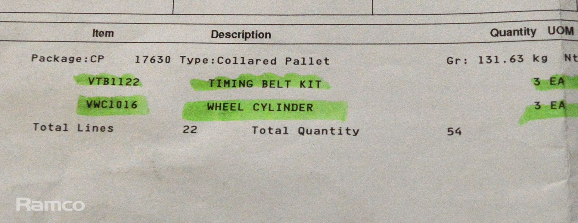 Vehicle parts - timing belt kits, air filters, brake calipers, wheel bearing kits, rear la - Image 9 of 9