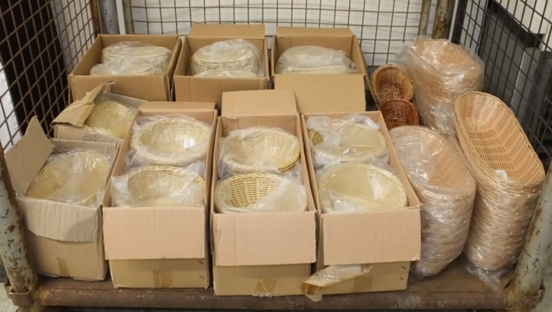 Various sized bread wicker baskets