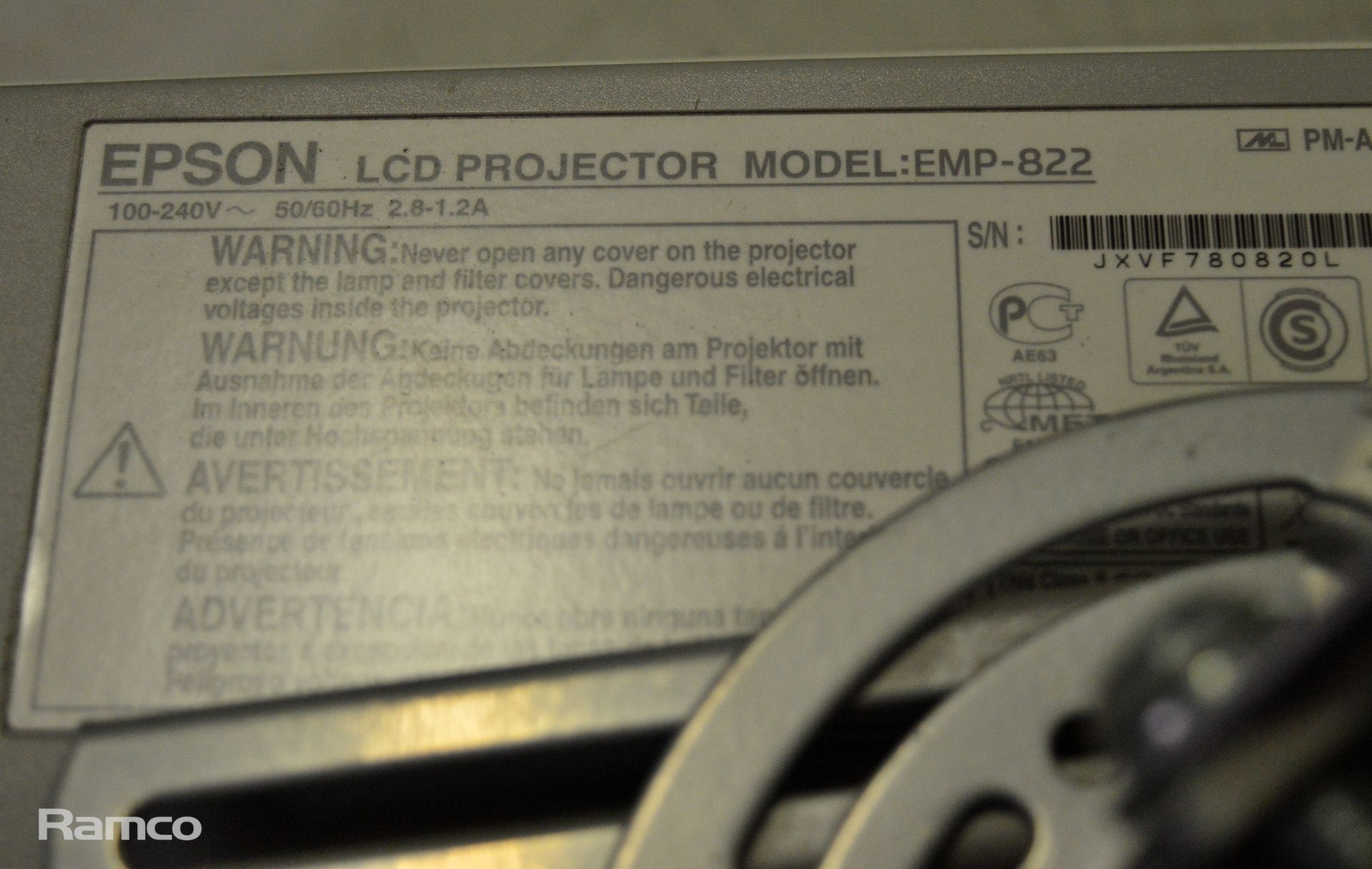 Epson EMP-822 LCD Projector With Mount Bracket - Image 4 of 5