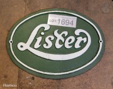Lister cast sign