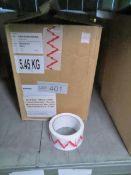 Polypropylene Marking Tape 50mm - Red On White - 2 boxes