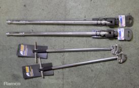 2x Draper 640mm Flexible Handles & 2x RAM Adjustable Basin Wrenches - 15 & 22mm