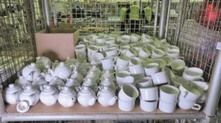 Various Catering Crockery - coffee cups, ramekins, teapots