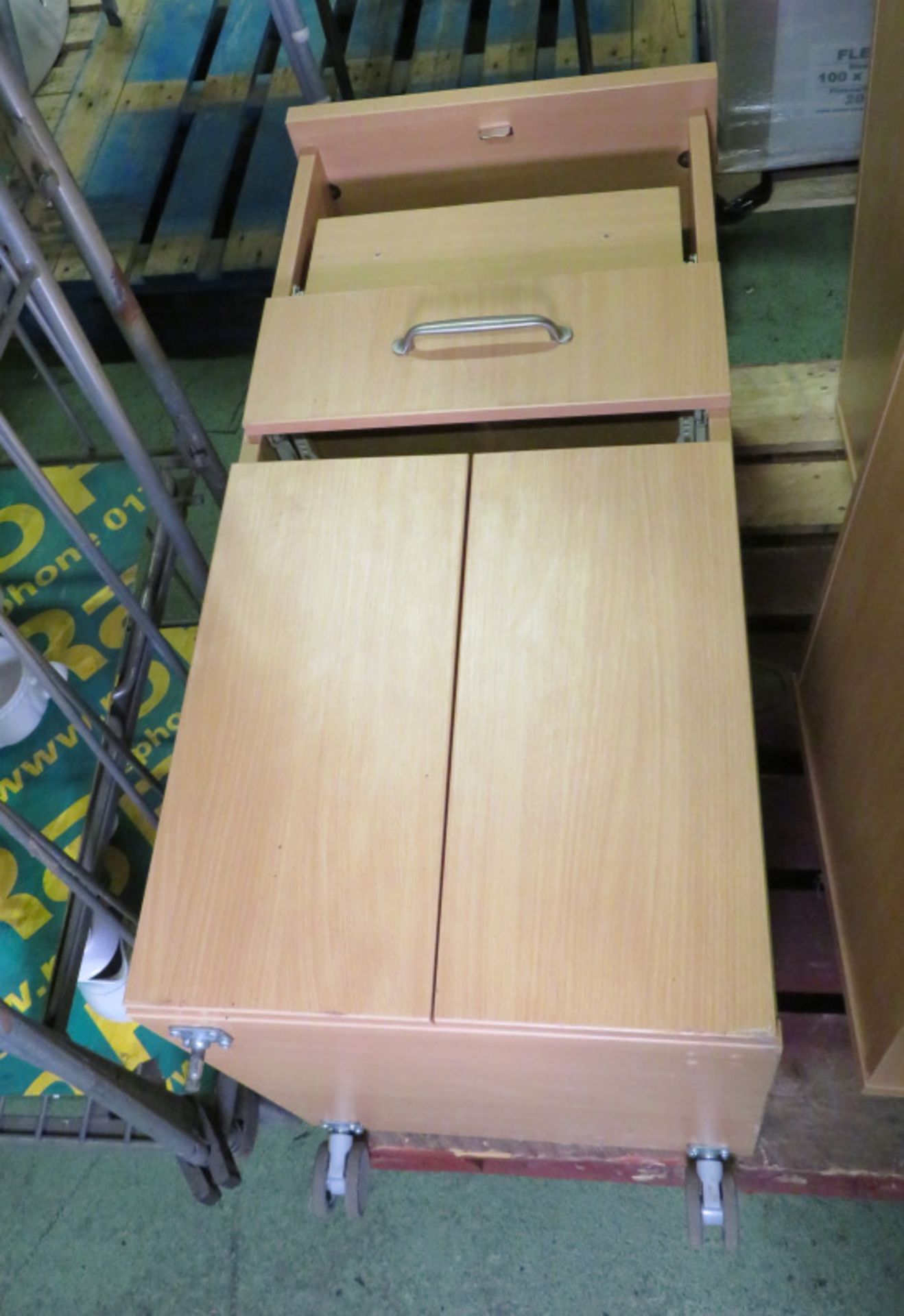 3x Bed Side Cabinets - W 450mm x D 550mm x H 980mm - missing castors - Image 2 of 5