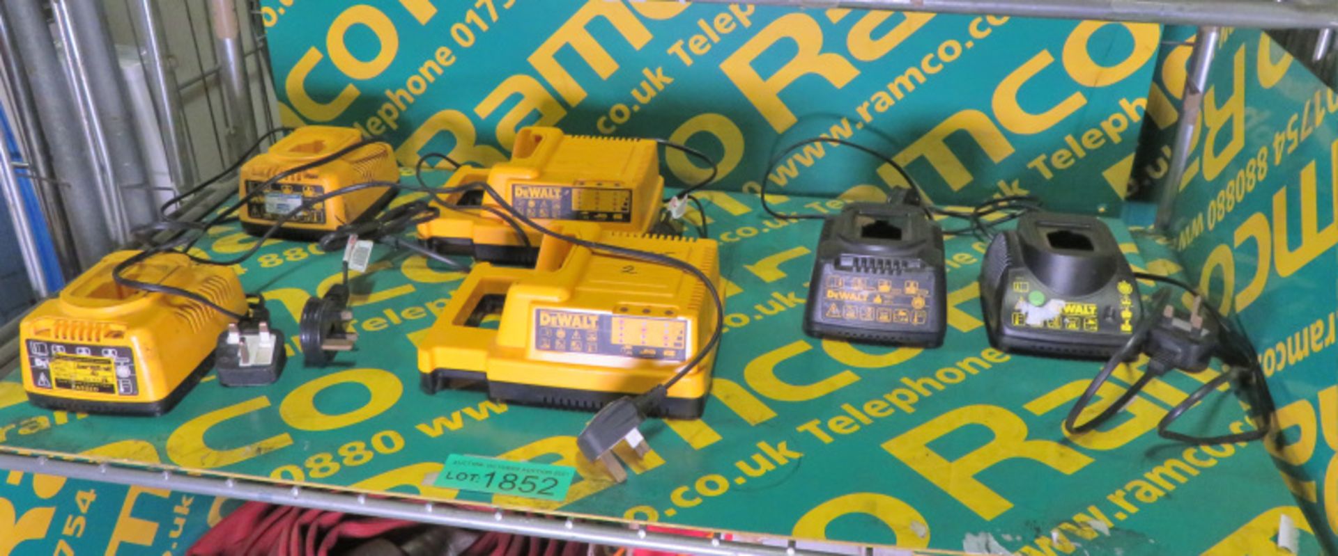 6x Dewalt battery chargers