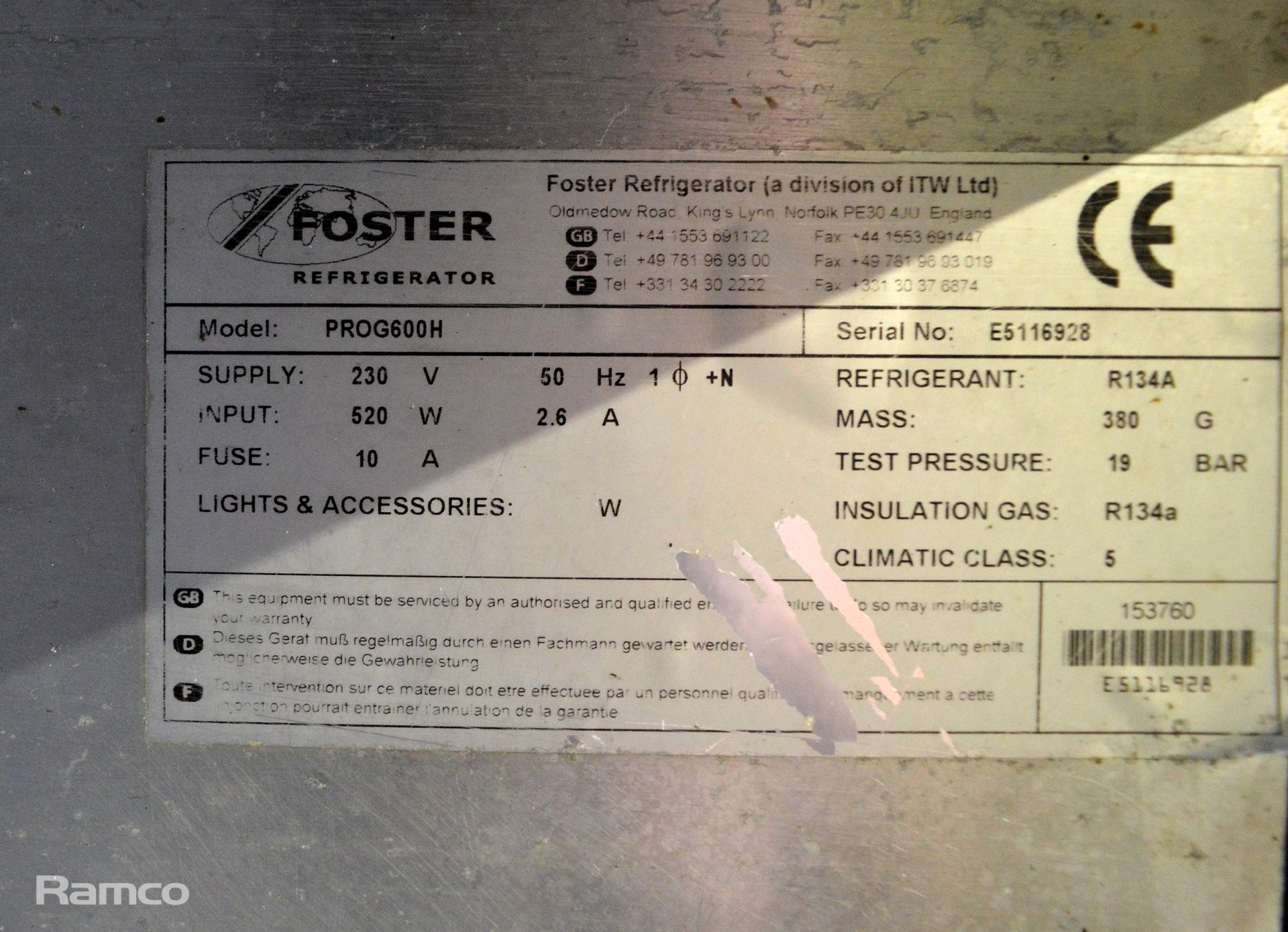 Foster PROG600H Refrigerator - Image 4 of 5