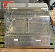 2x bay servery display glass fronted cabinet - W 730mm x D 780mm x H 590mm