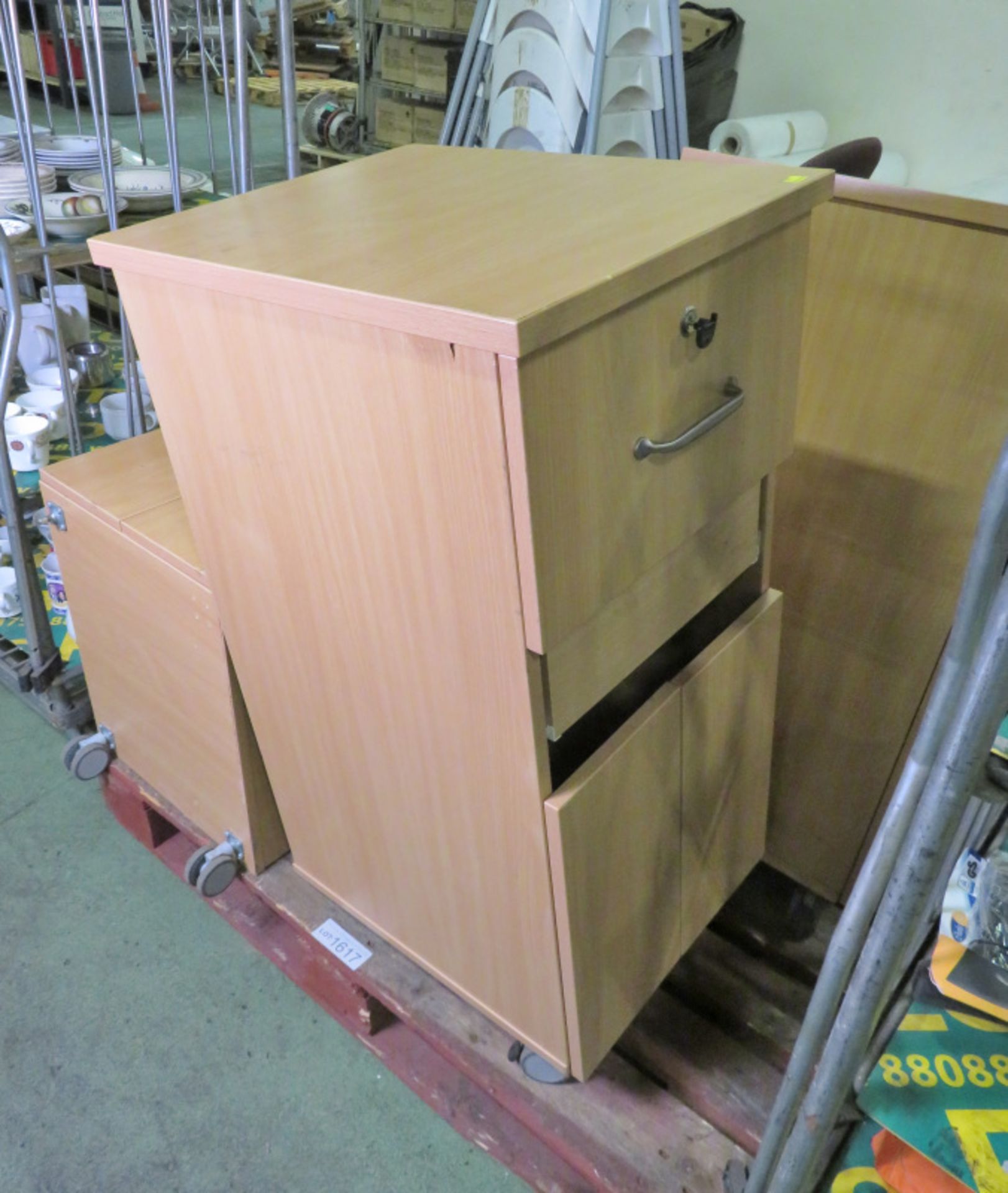 3x Bed Side Cabinets - W 450mm x D 550mm x H 980mm - missing castors - Image 5 of 5
