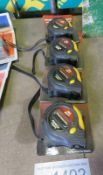 4x Contractors 5m Tape Measures