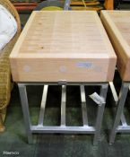 Butcher Wooden Block & Aluminium Base - L930 x W600 x H850mm