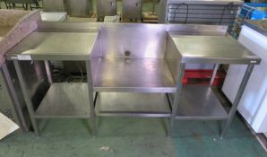 Stainless Steel Stepped Top Prep Table L 1800mm x W 610mm x H 850mm