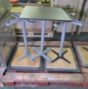 3x Square Black Marble Top Tables L 600mm x W 600mm x H 800mm