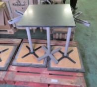 3x Square Black Marble Top Tables L 600mm x W 600mm x H 800mm