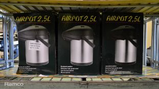 3x Stainless Steel Airpots - 2.5Litre