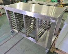 Stainless Steel Mobile Food Container PrepTable L 1660mm x W 500mm x H 1100mm