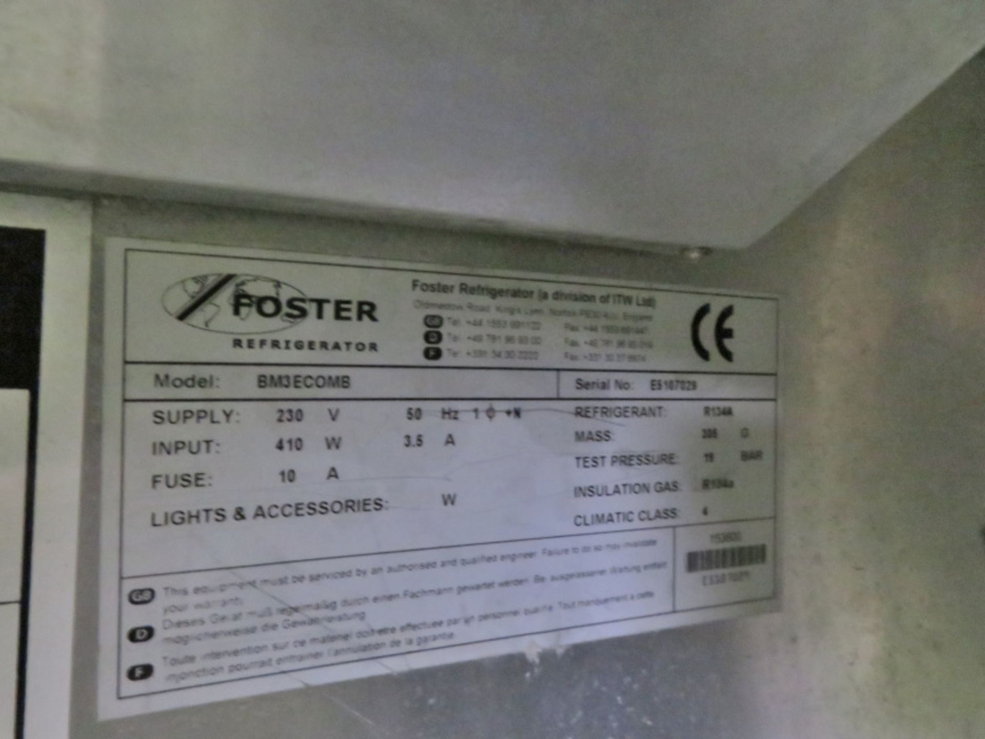 Foster BM3ECOMB 3-Door Refrigerator Unit L2100mm x D580mm x H920mm - Image 5 of 5
