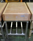 Butcher Wooden Block & Aluminium Base - L930 x W600 x H850mm