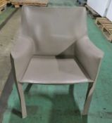 17x Cassina H3134.0050 Gray Leather Dining chairs L 500mm x W 500mm x H 800mm
