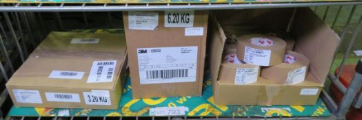 Warning Hazard Tape - Black on Yellow 12x Roll Per Box, Brown parcel tape, Scapa Cloth Adh