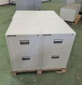 4x 2 Drawer Metal Filing Cabinets - W470 x D630 x H720mm