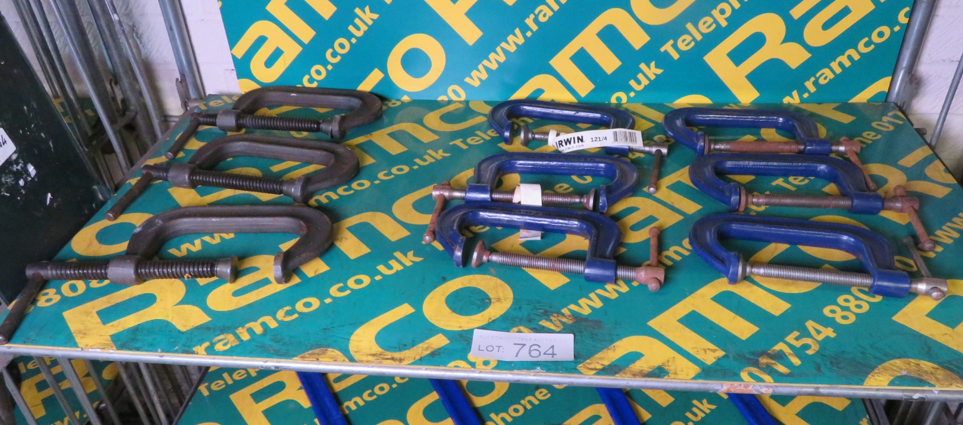 9x Various Sized C-Clamps