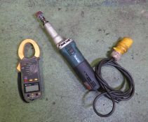 Makita GD0810C Grinder & Minipa ET-3801 Clamp Meter