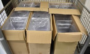 22L clear food storage containers - 6 per box - 5 boxes