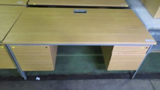 Light Wood Twin Pedestal Office Desk L 1600mm x W 800mm x H 730mm