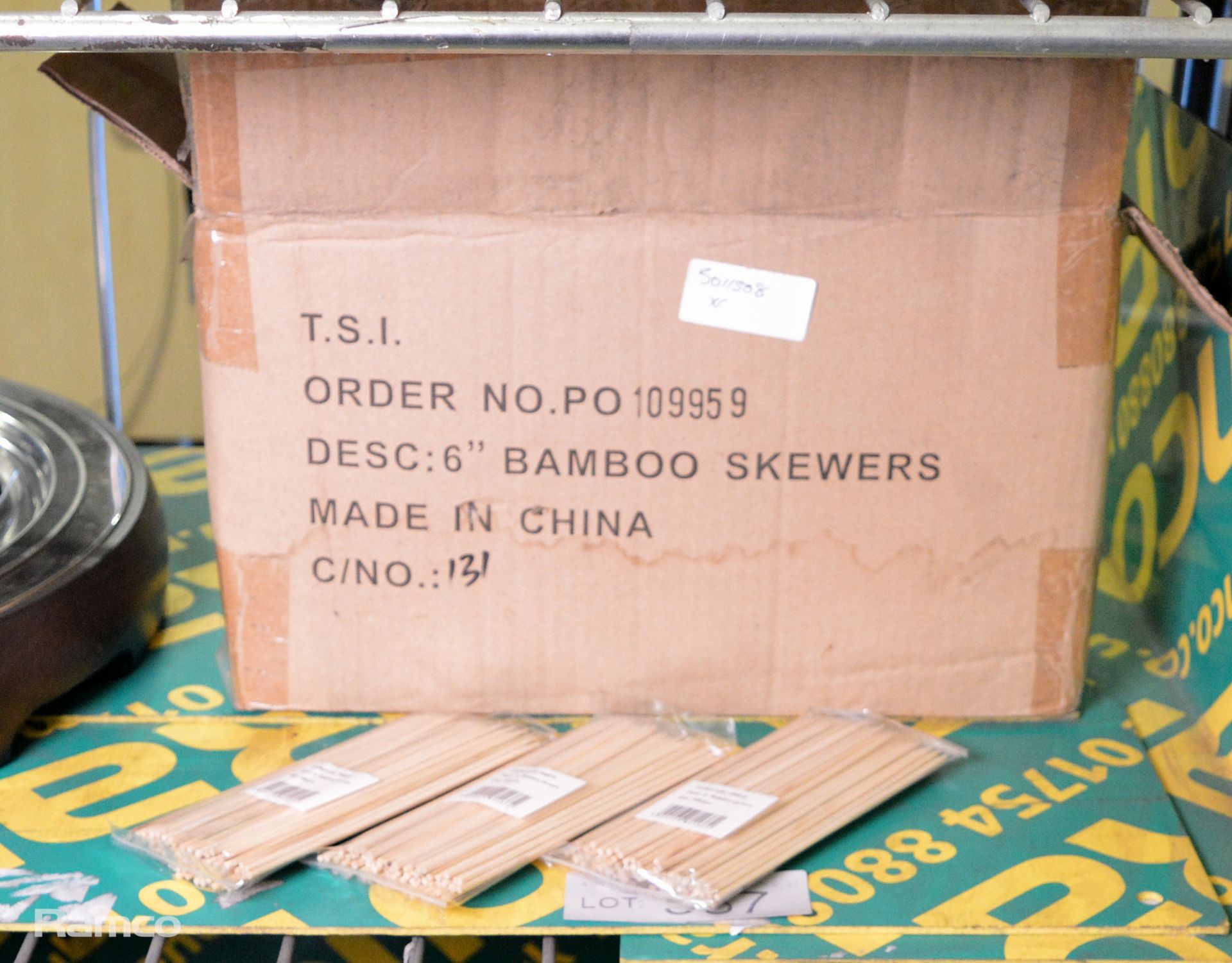 6 Inch Bamboo Skewers - 100 per pack - approx 100 packs