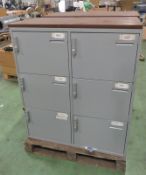 2x 6 Locker Units - L1050 x D475 x H1185mm - combination unknown