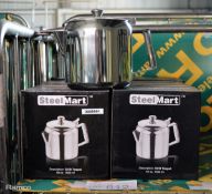 6x SteelMart Stainless Steel Teapots 1500ml