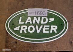 Land Rover cast sign