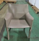 16x Cassina H3134.0050 Gray Leather Dining chairs - L 550mm x W 500mm x H 800mm