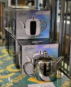 7x Bellux Stainless Steel .35 Litre Teapots