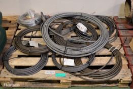 Various lengths of wire rope