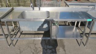 Stainless steel single sink unit