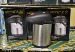 3x Stainless Steel Airpots - 2.5Litre