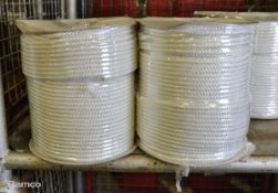 2x White Poly Fibrous Rope Coils - 220m x 9mm - SYC cord No31 - NSN 4020-99-120-8692 - 14k