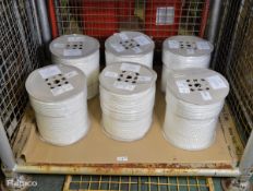 6x White Poly Fibrous Rope Coils - 220m x 9mm - SYC cord No31 - NSN 4020-99-120-8692 - 14k