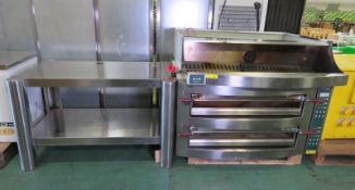 Cuppone MX635L/2 Double Pizza Oven, Stainless Steel Pizza Oven Stand L 1420mm x W 760mm