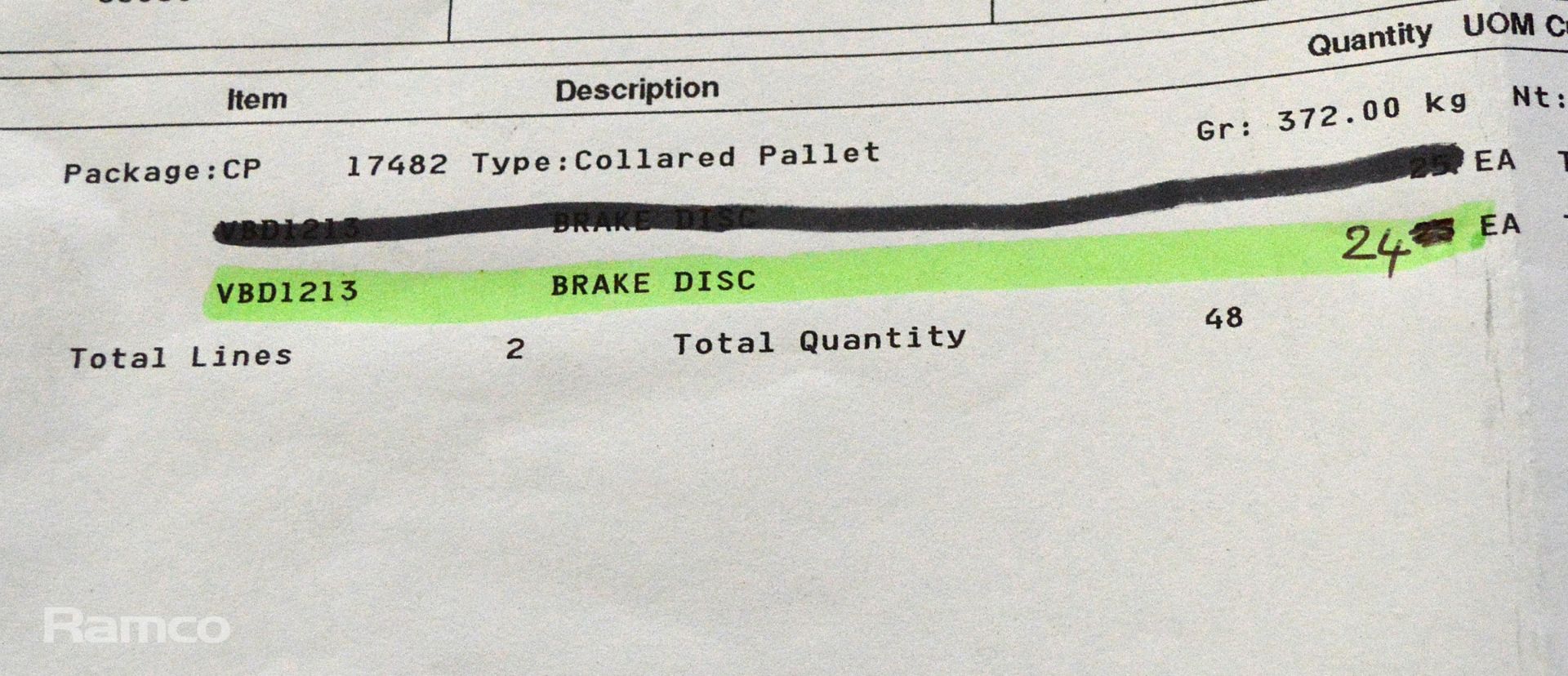 Vehicle parts - brake discs - see picture for itinerary for model numbers and quantities - - Image 4 of 4