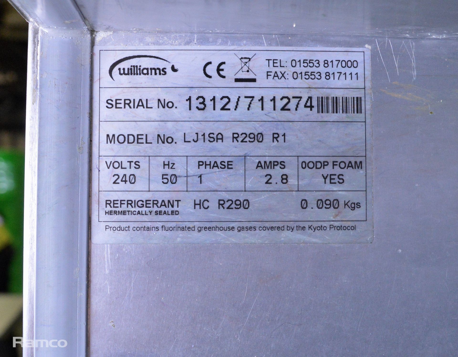 Williams LJ1SA R290 R1 Upright Freezer - L740 x W820 x H1960mm (front panel not fitted) - Image 5 of 5