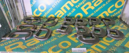 14x Various Sized C-Clamps