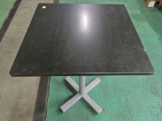 8x Square Black Marble Top Tables L 600mm x W 600mm x H 800mm