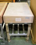 Butcher Wooden Block & Aluminium Base - L930 x W600 x H850mm