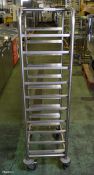 Stainless Steel Mobile Multi Tray Trolley - L520 x W370 x H1440mm